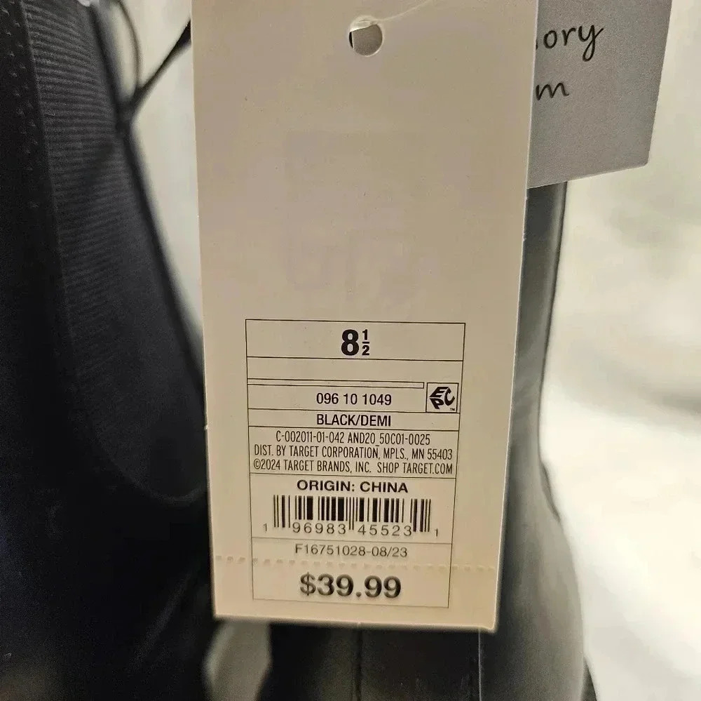 A New Day All Black Slip on leather Mid rise boots - Picture 8 of 9